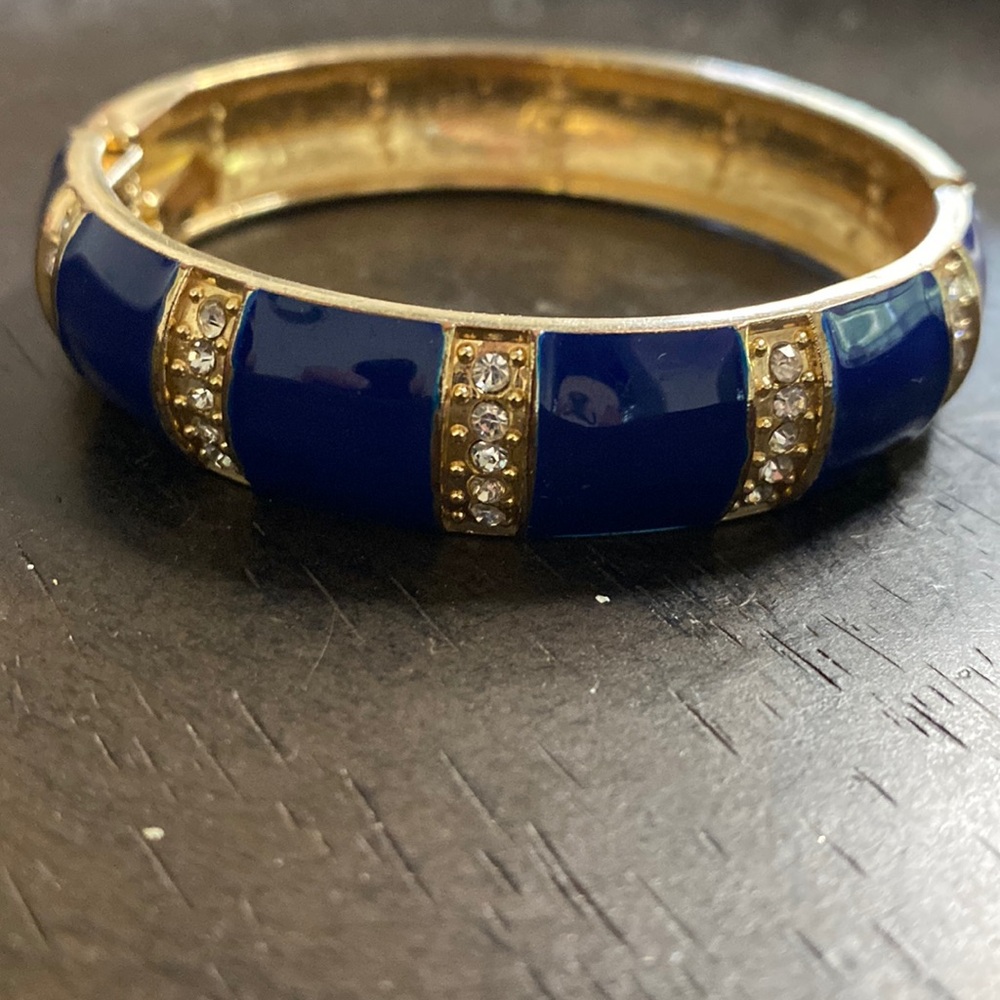 Sequin Royal Blue Rhinestone Clamp bracelet - Picture 2 of 6